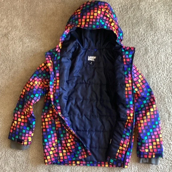 Lands' End Multicolor Kids Jacket, Size 8 - Picture 2 of 6